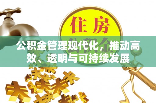 响水公积金管理现代化，推动高效、透明与可持续发展