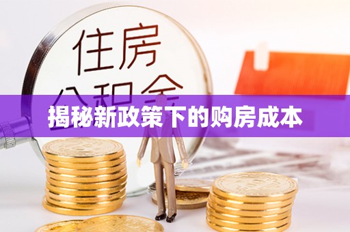 响水揭秘新政策下的购房成本